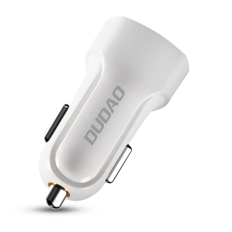 Dudao auto lādētājs 2x USB 2.4A + 3-in-1 Lightning/Type C/micro USB kabelis balts (R7 balts) | Phone Car Charger (0)