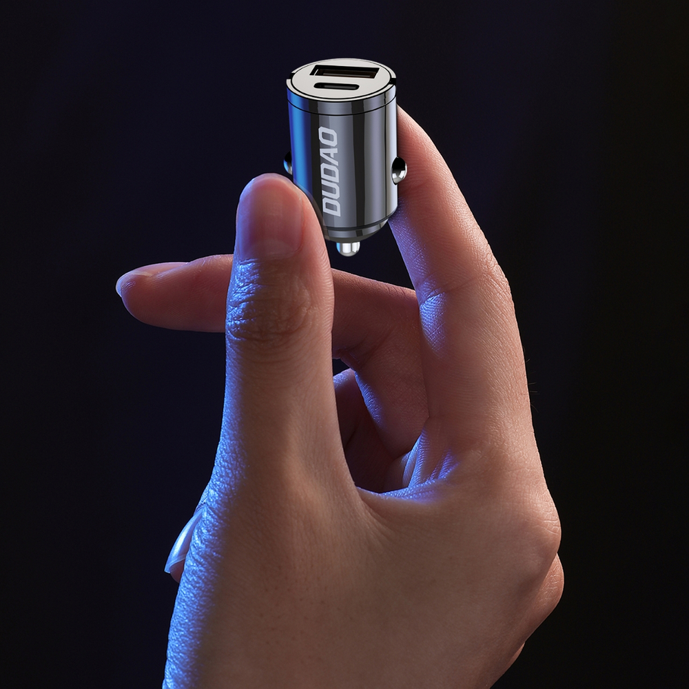 Dudao R3MAX 48W QC PD mini auto lādētājs - melns | Phone Car Charger (0)