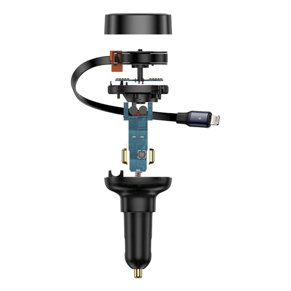 Baseus Enjoyment Pro USB-C (sieviešu) / Lightning (vīriešu) 60W auto lādētājs - melns | Phone Car Charger (1)