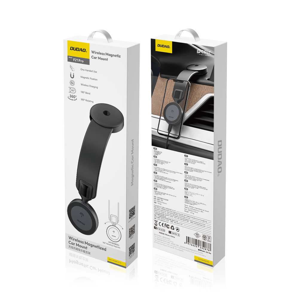 Dudao F21 Pro 15W MagSafe induktīvais auto lādētājs - melns | Phone Car Charger (0)