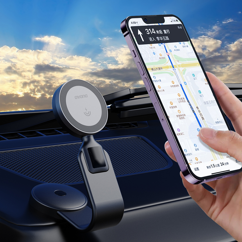 Dudao F21 Pro 15W MagSafe induktīvais auto lādētājs - melns | Phone Car Charger (1)