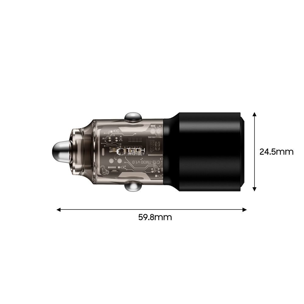 CC03 2-portu PD100W automašīnas lādētājs - melns | Phone Car Charger (1)
