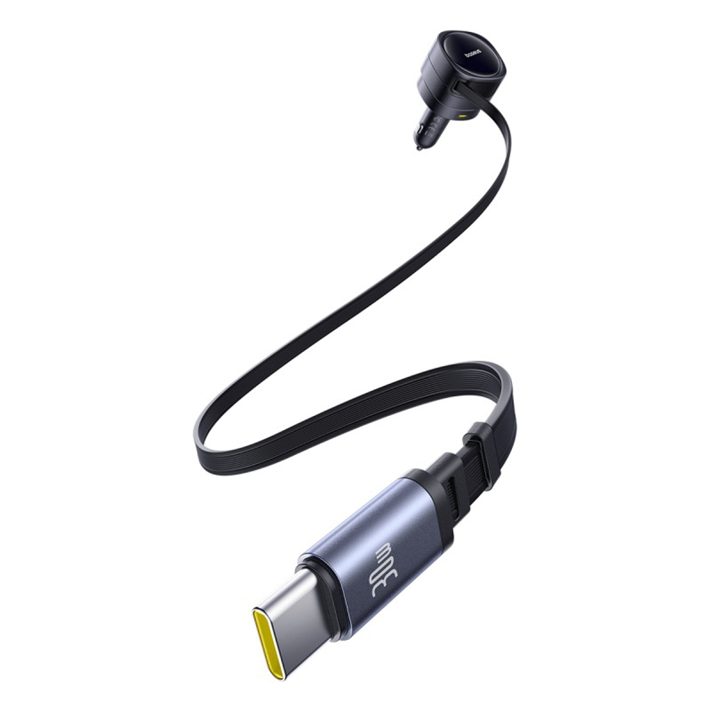 Baseus Enjoyment Max 90W auto lādētājs 2x USB-C + USB-C un Lightning kabelis - Melns | Phone Car Charger (2)