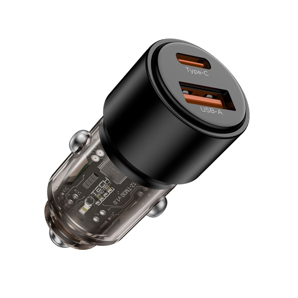 Tech-Protect CC03 95W 2-portu USB-A / USB-C automašīnas lādētājs – melns | Phone Car Charger (0)