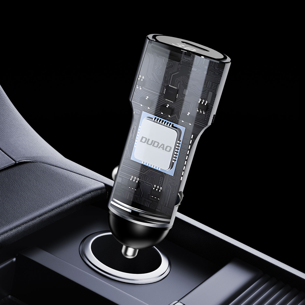 Dudao R14 USB‑C 30W PD auto lādētājs – sudraba | Phone Car Charger (3)
