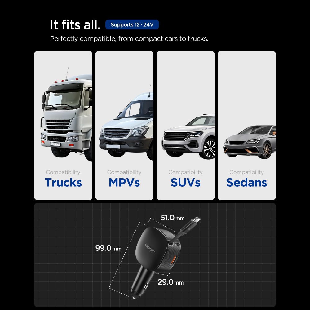 Spigen EV603BT 60W automašīnas lādētājs – melns | Phone Car Charger (3)