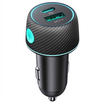 60W USB-C un USB-A auto lādētājs Joyroom JR-CCN01 - melns | Phone Car Charger