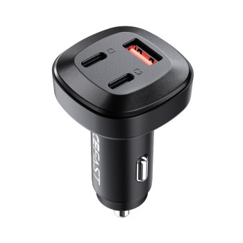 Acefast automašīnas lādētājs 66W, 2x USB Type C / USB, PPS, Power Delivery, Quick Charge 4.0, AFC, FCP, SCP, melns...