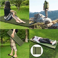 Salokāms Tūrisma Pārgājienu Сeļojumu Kempinga Paklājiņš Matracis, Zaļš | Folding Camping Travel Mat (2)