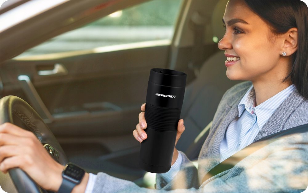 BERDSEN BD-784 Tūrisma Termoss Termokrūze Karstiem un Aukstiem Dzērieniem 590 ml, Melns | Thermal Mug Bottle Thermos... (7)