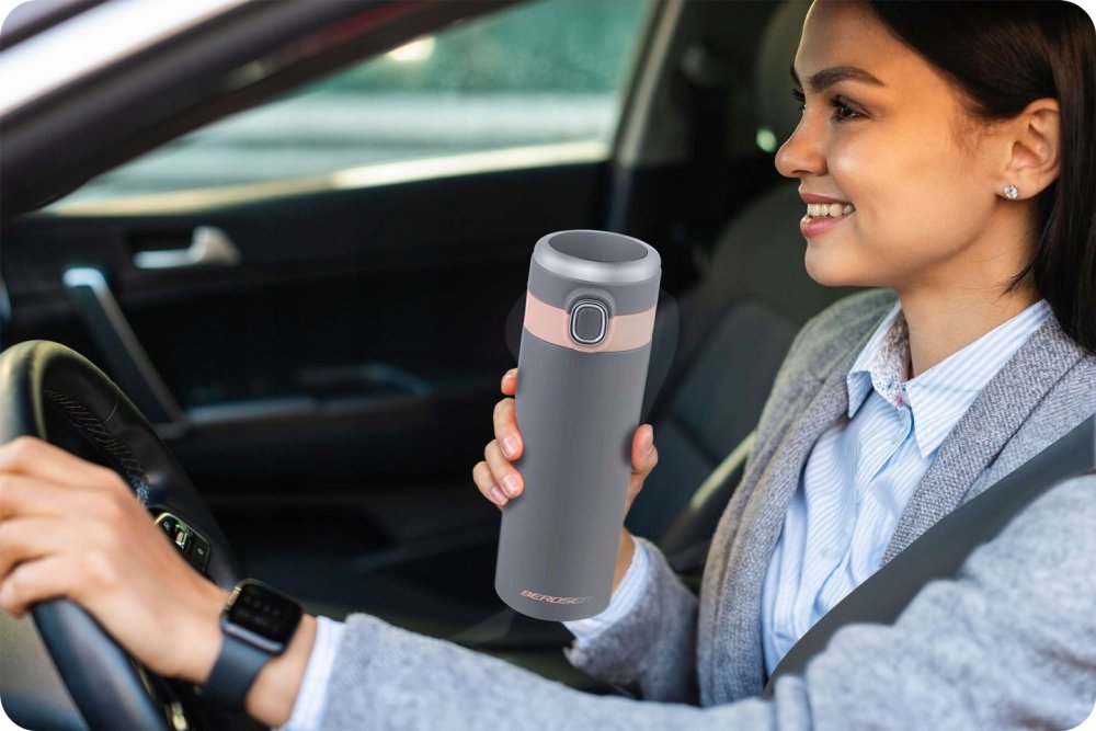 Vakuuma pudele, termoss 450 ml Berdsen BD-786, Pelēks | Vacuum Bottle Thermos (9)