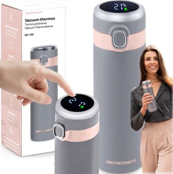 Vakuuma pudele, termoss 450 ml Berdsen BD-786, Pelēks | Vacuum Bottle Thermos