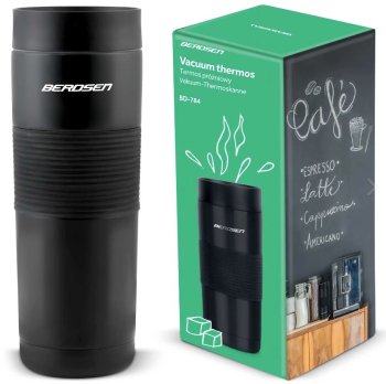 BERDSEN BD-784 Tūrisma Termoss Termokrūze Karstiem un Aukstiem Dzērieniem 590 ml, Melns | Thermal Mug Bottle Thermos...