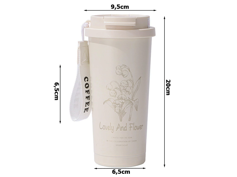 Nerūsējošā tērauda termokrūze ar salmiņu un rokturi 530ml, termoss dzērieniem (2)