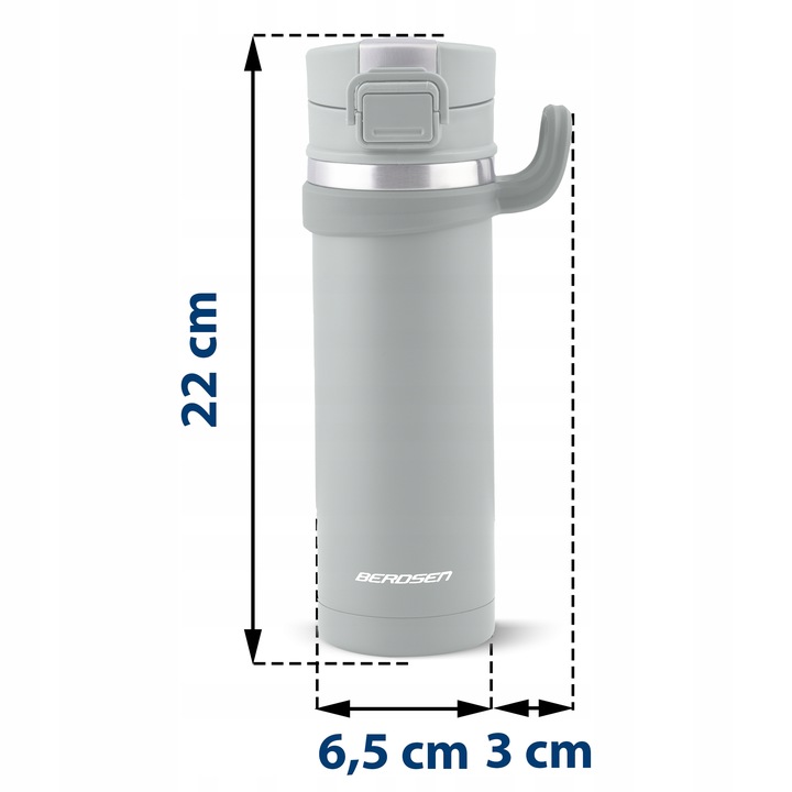 Vakuuma pudele, termoss 450 ml Berdsen BD-783, Pelēks | Vacuum Bottle Thermos (2)