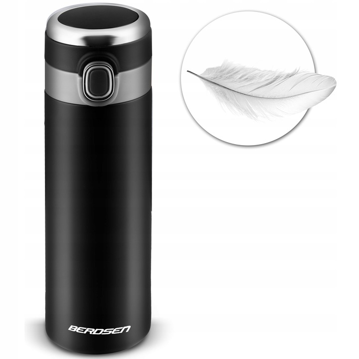 Vakuuma pudele, termoss 450 ml Berdsen BD-786, Melns | Vacuum Bottle Thermos (3)