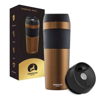 MOUNTAIN GOAT Tūrisma Termoss Termokrūze Karstiem un Aukstiem Dzērieniem 400 ml, Brūns | Thermal Mug Bottle Thermos...