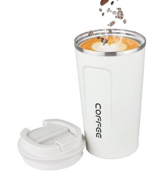Nerūsējošā Tērauda Termokrūze Termoss Karstiem un Aukstiem Dzērieniem, 510ml - Balts | Thermal Mug Bottle...