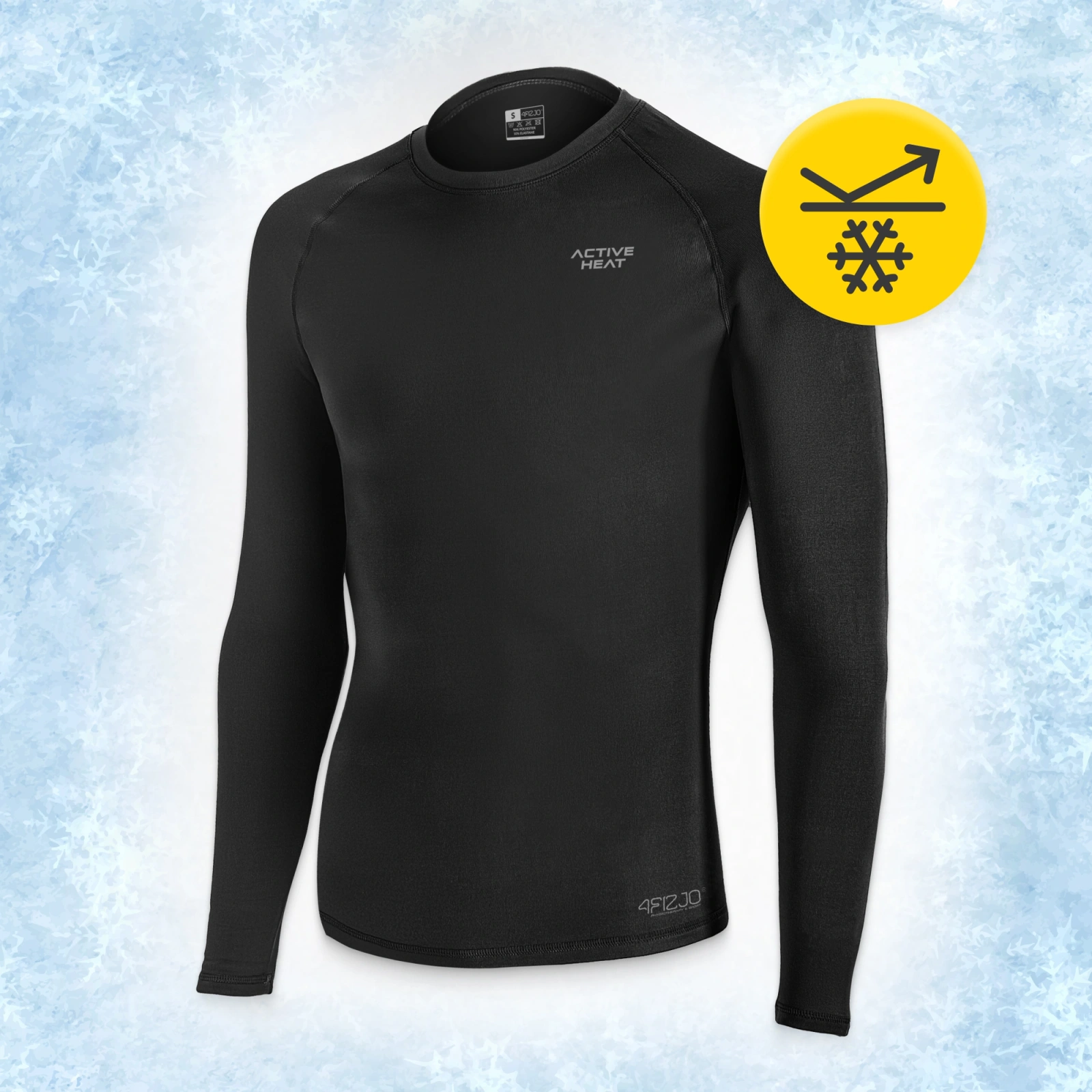 Termokrekls unisex ar garām piedurknēm 4FIZJO, S izmērs, melns (1)