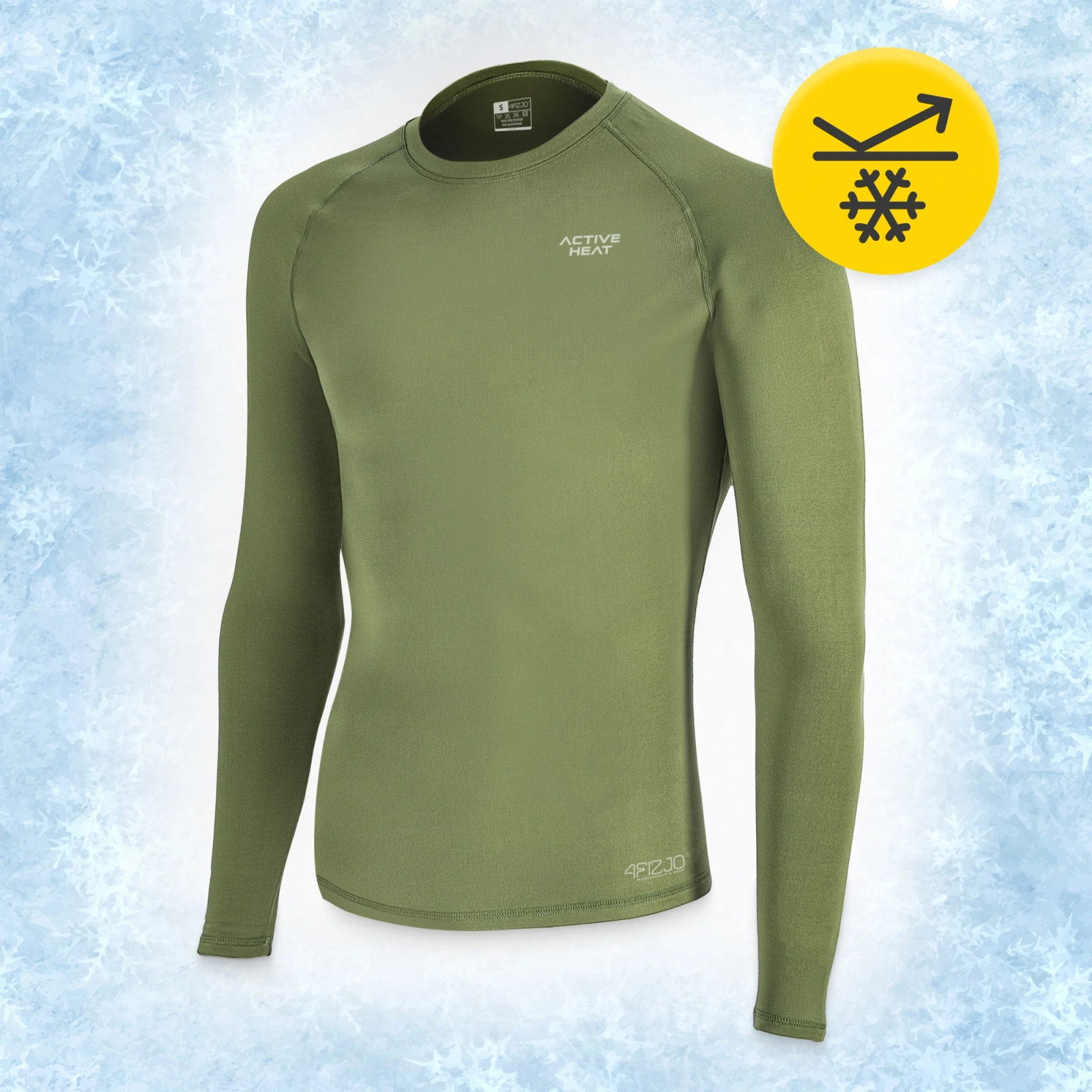 Termokrekls unisex ar garām piedurknēm 4FIZJO, S izmērs, zaļš (1)