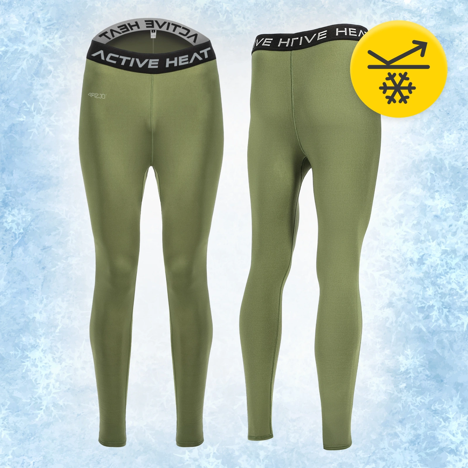 Termo bikses unisex 4FIZJO Siltā veļa, S izmērs, zaļas (1)