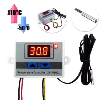 Digitālais temperatūras regulators 230V ar zondi, -50°C līdz 110°C