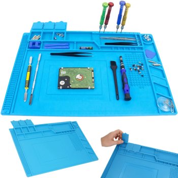 Silikona Servisa Paklājs Lodēšanas Organizators ar Magnētu 30x45cm | Silicone Service Mat Soldering Organizer with Magnet