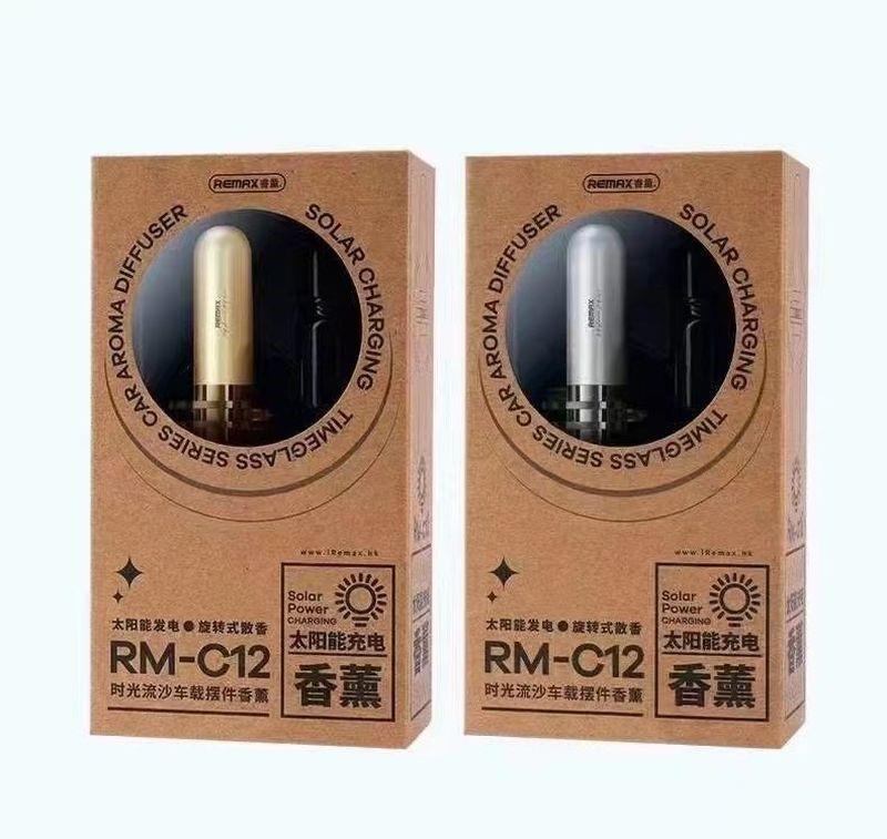 Saules enerģijas auto gaisa atsvaidzinātājs Remax Timeglass RM-C12, sudraba (2)