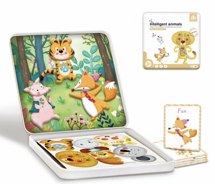 Koka magnētiskie klucīši Dzīvnieki Zkb-2020 | Magnetic Animals Wooden Blocks