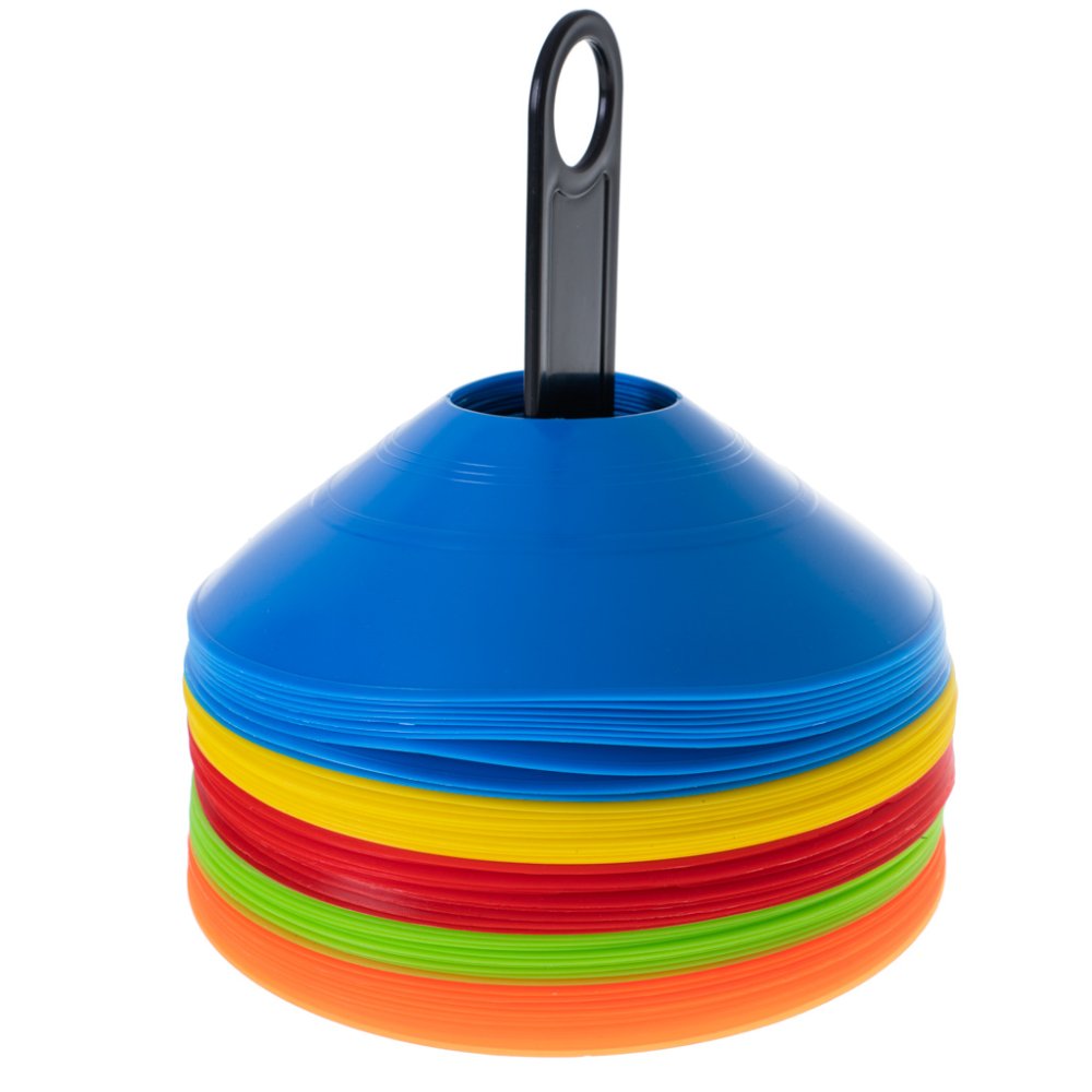 Treniņu Marķēšanas Konusi Sporta Spēlēm, 50 gab. | Sports Games Training Disc Marker Cones (5)