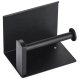 Tualetes papīra turētājs ar plauktu, Melns | Toilet Paper Holder with Shelf