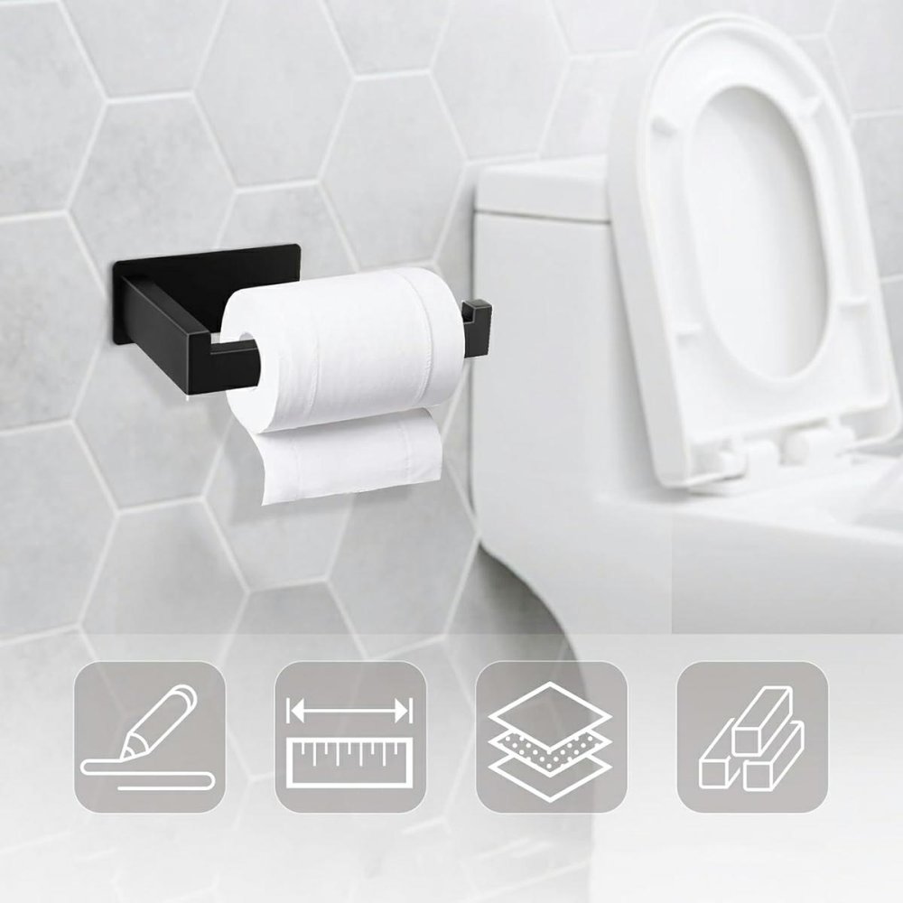 Nerūsējošā tērauda tualetes papīra turētājs, Melns | Toilet Paper Holder (1)