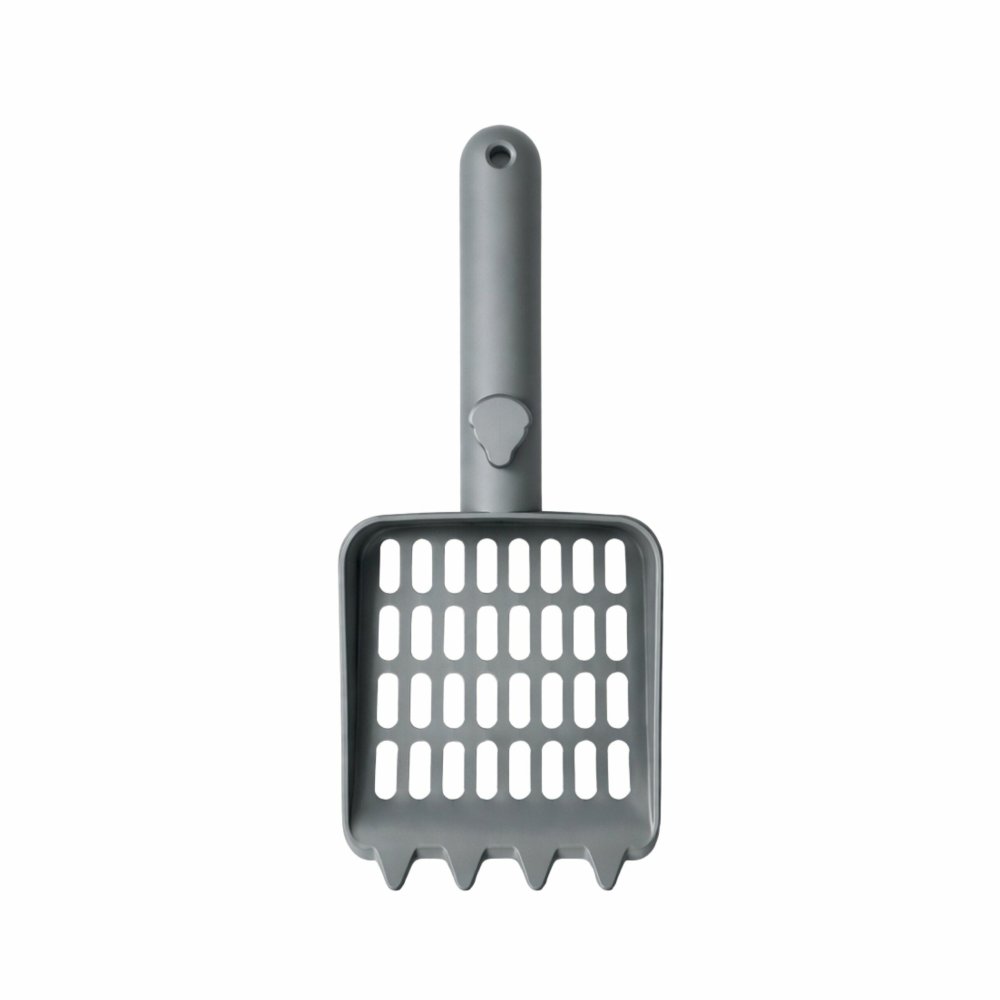 Slēgtā kaķu tualete ar izvelkamu atvilktni un divām ieejām, pelēka balta (2)