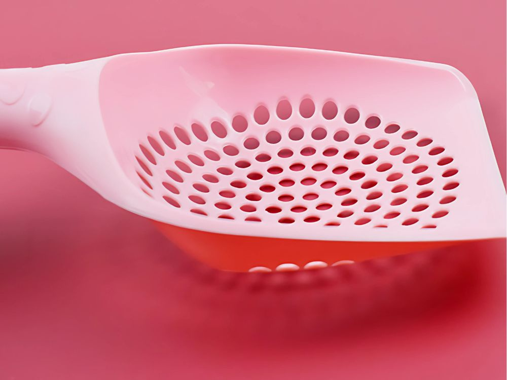 Liela un izturīga plastmasas lāpstiņa kaķu tualetes smiltīm (2)