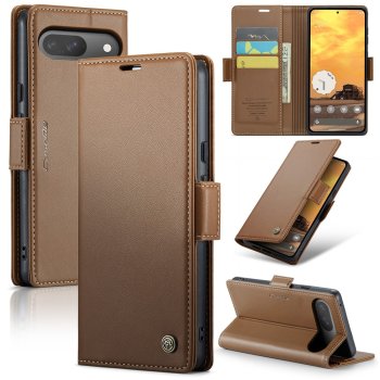 Google Pixel 9 / 9 Pro CASEME Wallet Magnetic Leather Case Cover, Brown | Telefona Vāciņš Maciņš Apvalks Grāmatiņa