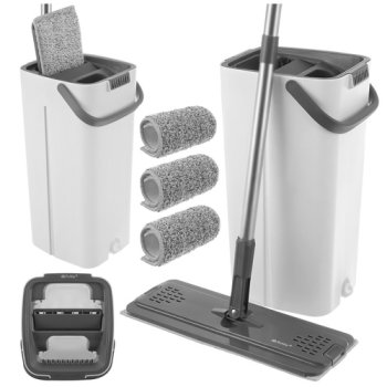 Mops ar divkameru spaini Ruhhy 27231 8,5L un 3 mikrošķiedras uzlikām