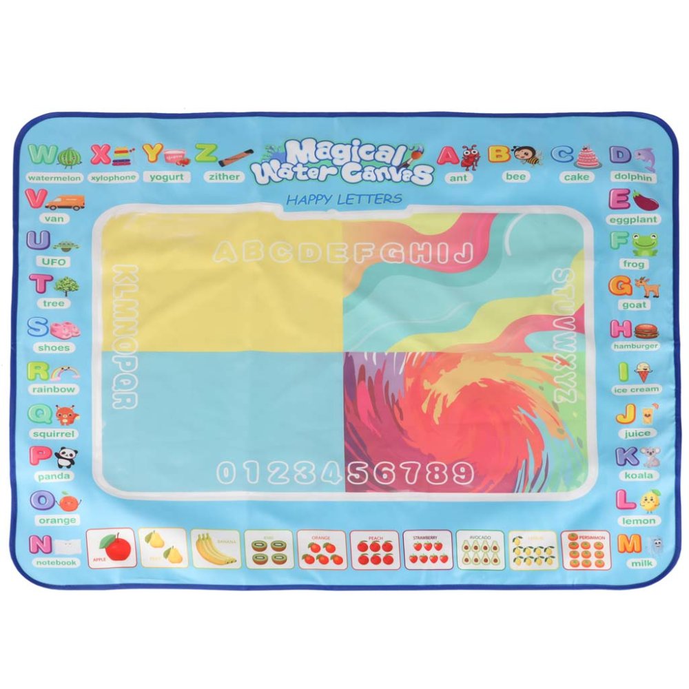 Ūdens zīmēšanas paklājiņš ar alfabētu un piederumiem 100x80 cm (0)