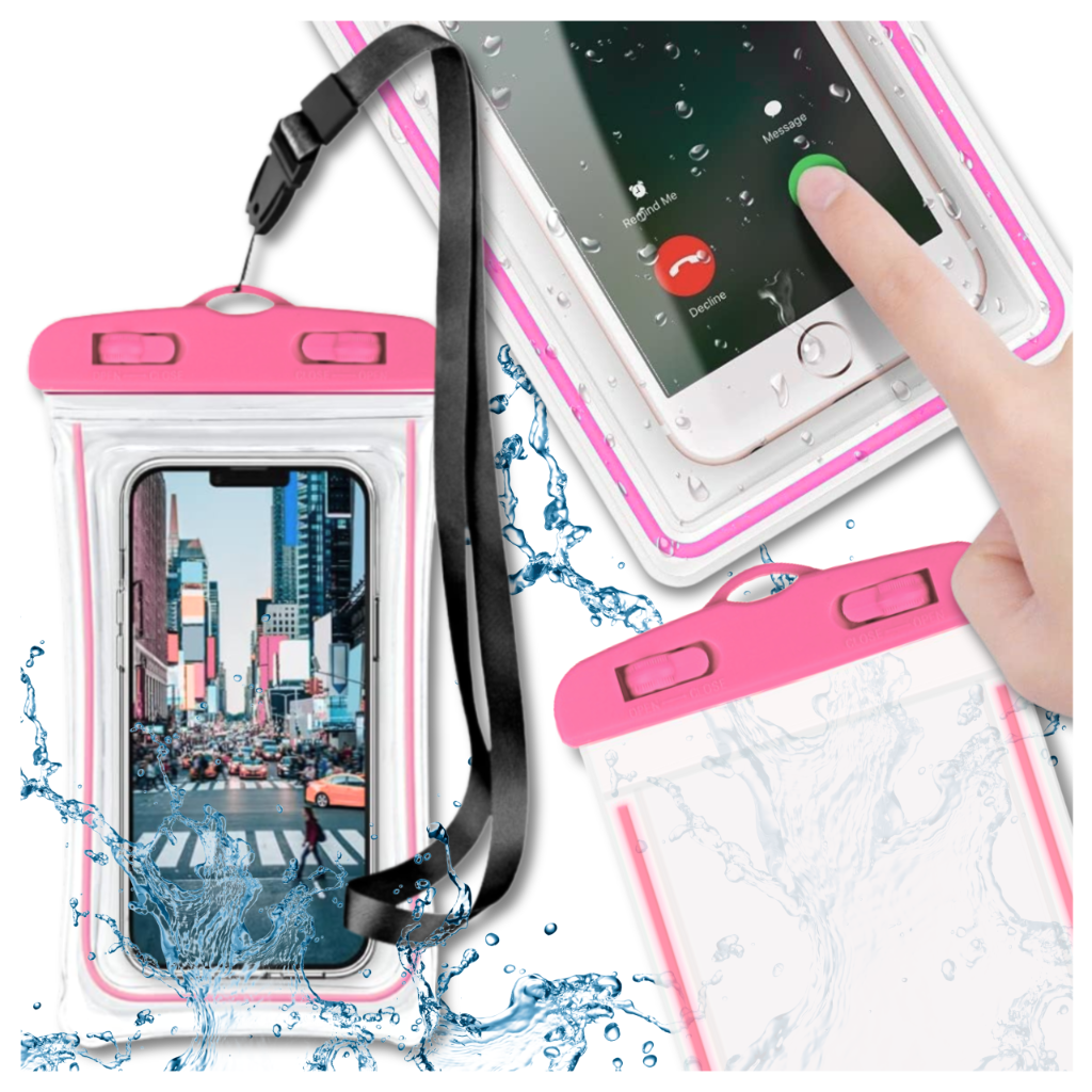 Ūdensnecaurlaidīgs Maiss Somiņa Futrālis Telefonam, Fluorescējoši rozā krāsā | Waterproof Phone Case