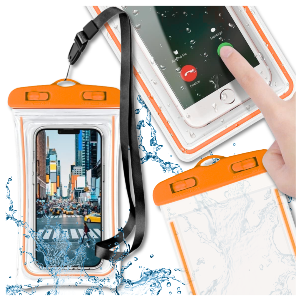 Fluorescējoši Oranžs Ūdensnecaurlaidīgs Futrālis Soma Maiss Telefonam | Waterproof Case