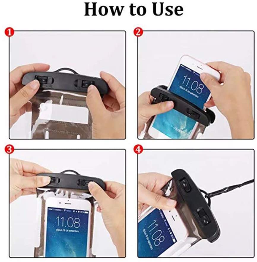 Universāls Ūdensnecaurlaidīgs Maciņš Vāciņš Soma Maiss Telefoniem līdz 6,5", Melns | Waterproof Phone Case... (1)