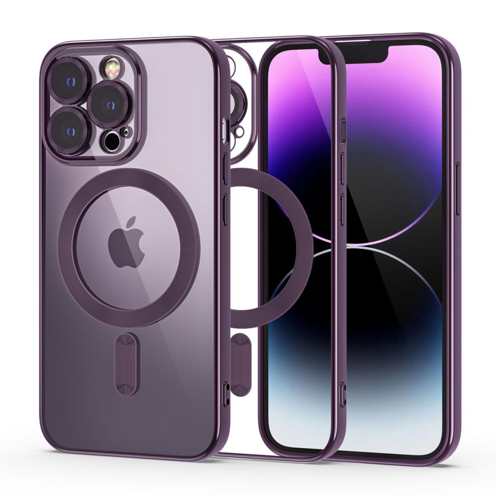 Apple iPhone 14 Pro 6.1'' Tech-Protect MagShine Line MagSafe Case Cover, Purple | Telefona Vāciņš Maciņš Apvalks Bampers