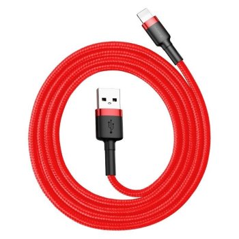 Baseus Cafule USB Apple iPhone Lightning Data Charging Cable, 1,5A 2m, Red | Lādētājvads Datu Pārraides Kabelis