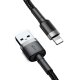 Baseus Cafule USB Apple Lightning Data Charging Cable 1,5A 2m, Gray / Black | Lādētājvads Datu Pārraides Kabelis