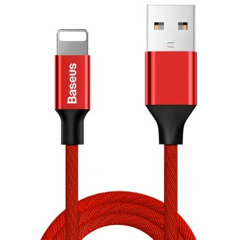 Baseus Yiven USB to Apple iPhone Lightning Cafule Data Charging Cable, 2A, 1.8m, Red | Lādētājvads Datu Pārraides...