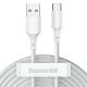 Baseus 2x set USB Typ C Cable Fast Charging PD and QC 40W 5A 1,5m, White | Lādētājvads Datu Pārraides Kabelis...
