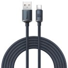 Baseus Crystal Shine USB Type C Data Charging Cable 100W, 2m, Black | Lādētājvads Datu Pārraides Kabelis