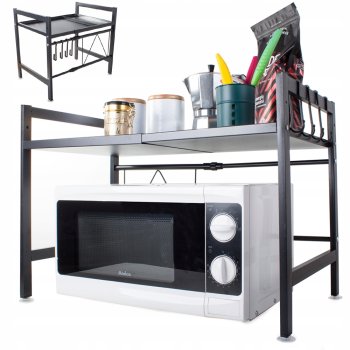 Regulējams Virtuves Plaukts Mikroviļņu Krāsnij | Microwave Oven Rack Adjustable Kitchen Shelf