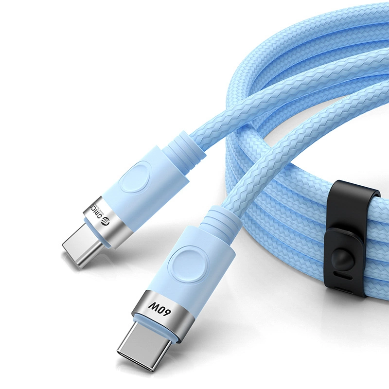USB-C ar 1 m 5A 60 W kabeli - zils | to 1m 60W cable blue
