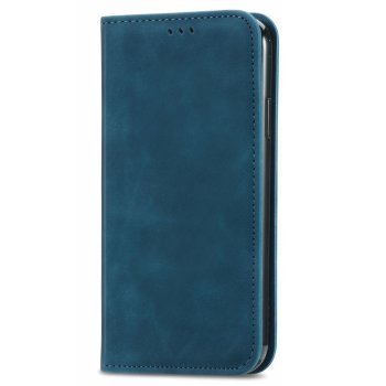 Google Pixel 6a Vintage Leather Skin-Touch Magnetic Case Book Cover, Blue | Telefona Vāciņš Maciņš Apvalks Grāmatiņa