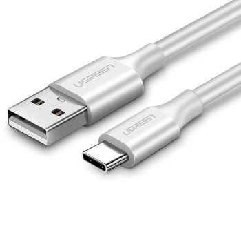 Ugreen USB to USB Type C Data Charging Cable 480 Mbps 3A 1m, White | Lādētājvads Datu Pārraides Kabelis